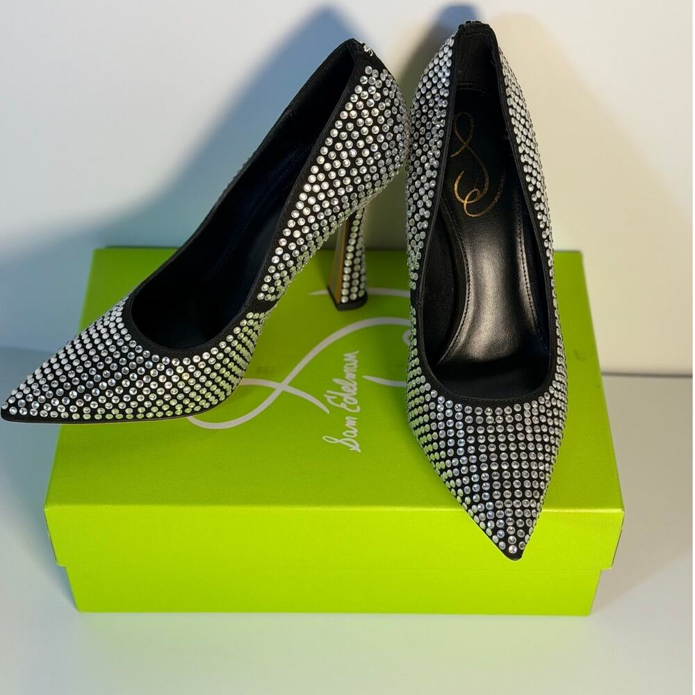 Jessica Simpson Antonia Crystal Pumps Black Rhinestone Women's US 7.5M